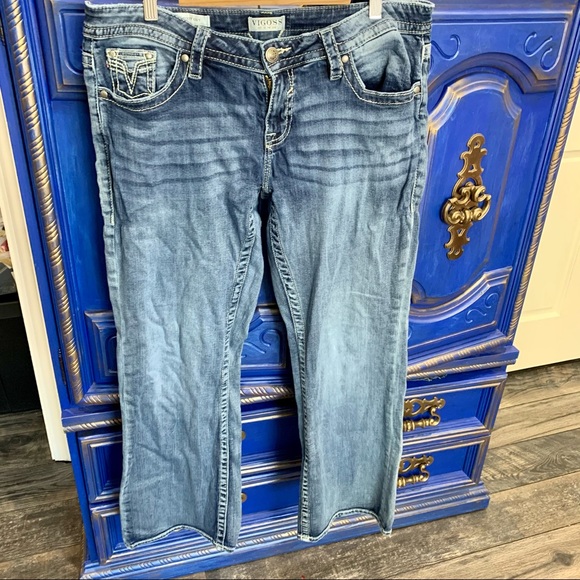 Vigoss Denim - VIGOSS Size 14 x 30in BOOT CUT JEANS Embroidered